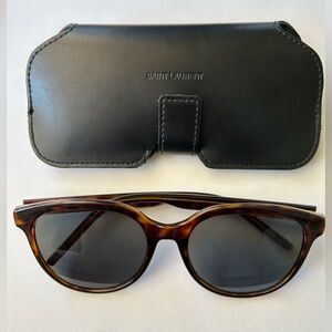 Saint Laurent 55mm Sunglasses - Shiny Dark Havana/ Grey